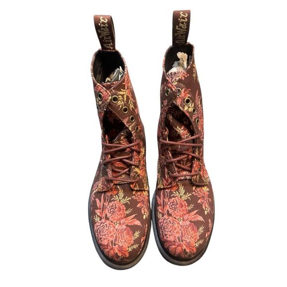 Dr Martens 1460 Beckett Cherry Red Jouy Floral Canvas Boot Size 7M / 8W NWOB - Picture 4 of 12